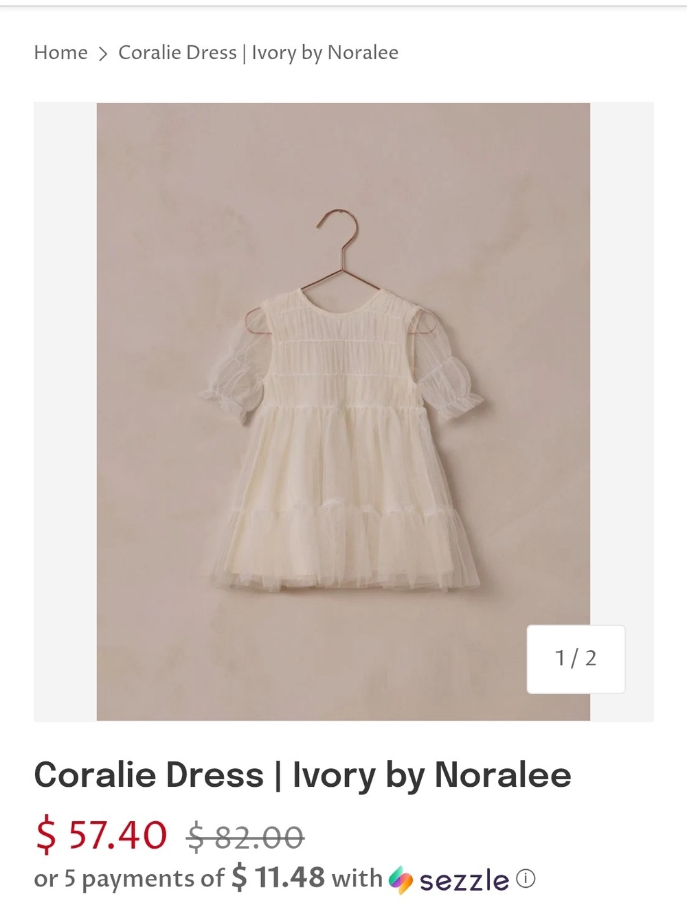 ISO!!!!! Noralee Ivory Coralie Tulle Party Dress for Girls